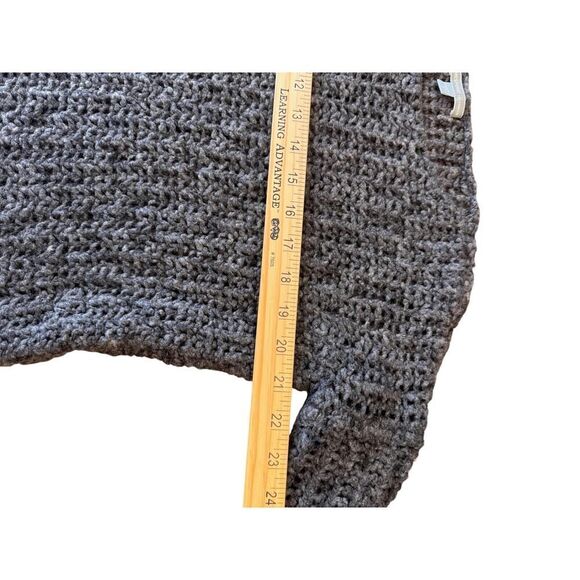 JAMES PERSE Los Angeles Charcoal Gray Open Weave Crochet Sweater Sz 2 Boho Chic - Picture 8 of 10